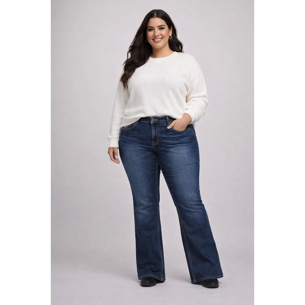 Womens Rhythm In Blues Bootcut Denim Jeans Size 20 Regular Stretch Dark Wash